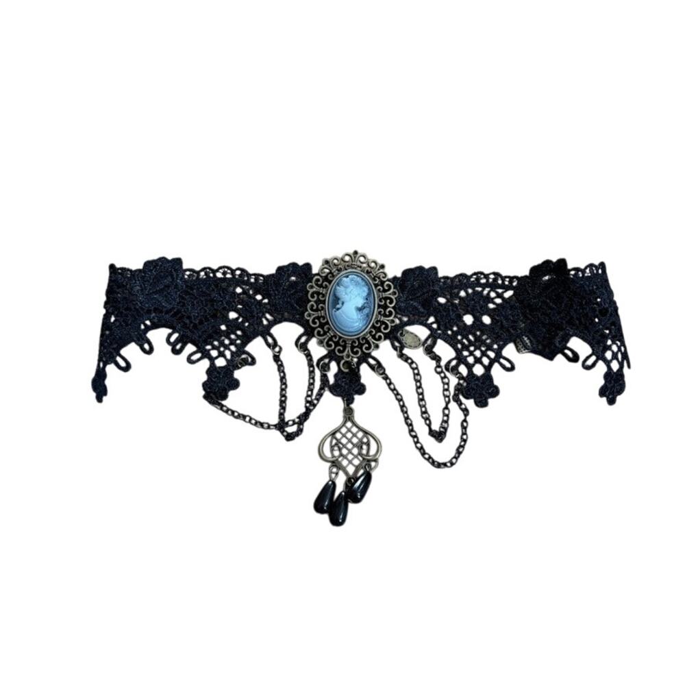 Victorian Gothic Charm Choker Necklace Adjustable 15–17" — Whimsical - Picture 2 of 5